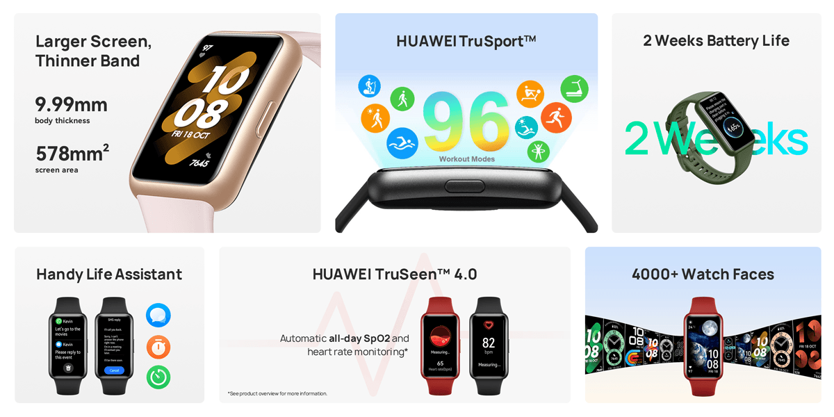 HUAWEI Band 7 | Smartwatch | 9.9 mm Ultra-thin Design | 2 Weeks Battery Life | Quick Reply of Third-party Apps